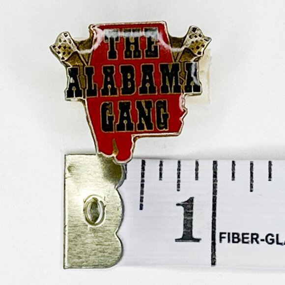 Vintage The Alabama Gang NASCAR Red Gold 1" Hat/Jacket/Lapel Pin - Picture 7 of 9